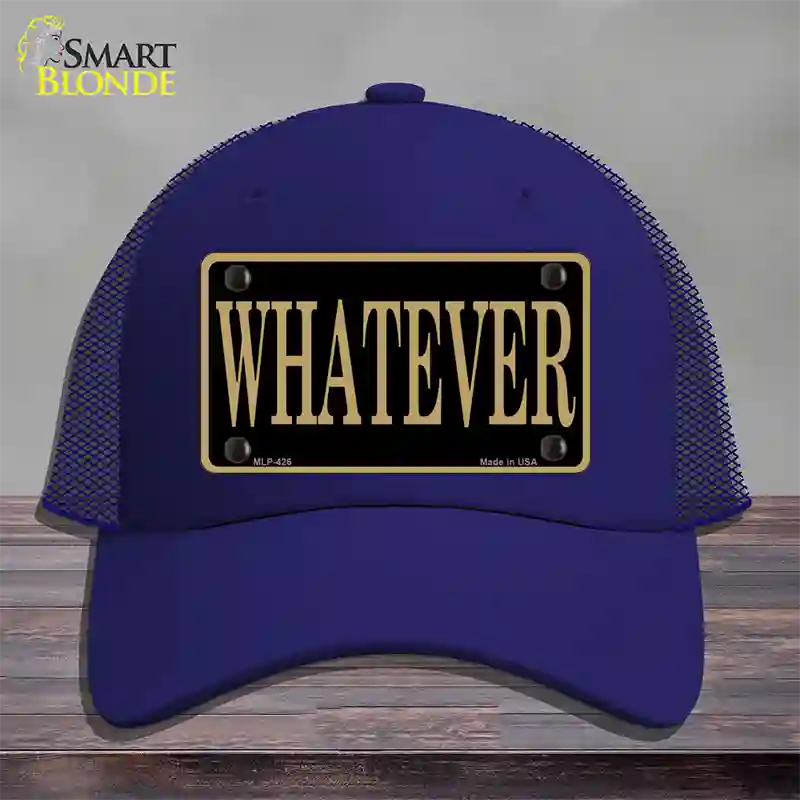 Whatever Novelty License Plate Hat Mesh / Royal Blue