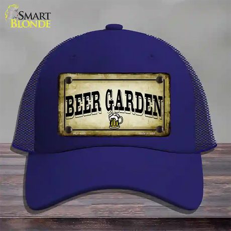 Beer Garden Novelty License Plate Hat Mesh / Royal Blue