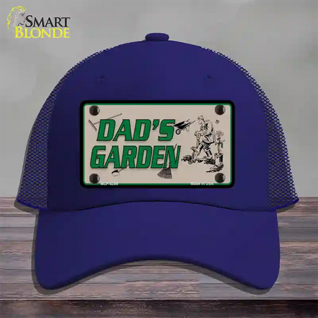 Dads Garden Novelty License Plate Hat Mesh / Royal Blue