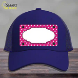 Scallop Pink White Polka Dot Novelty License Plate Hat Mesh / Royal Blue