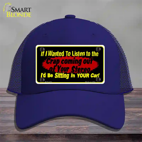 The Crap From Your Stereo Novelty License Plate Hat Mesh / Royal Blue