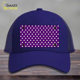 Purple Polka Dot Novelty License Plate Hat Mesh / Royal Blue