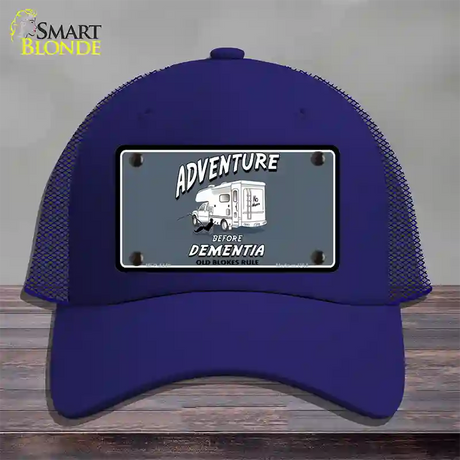 Adventure Before Dementia Novelty License Plate Hat Mesh / Royal Blue