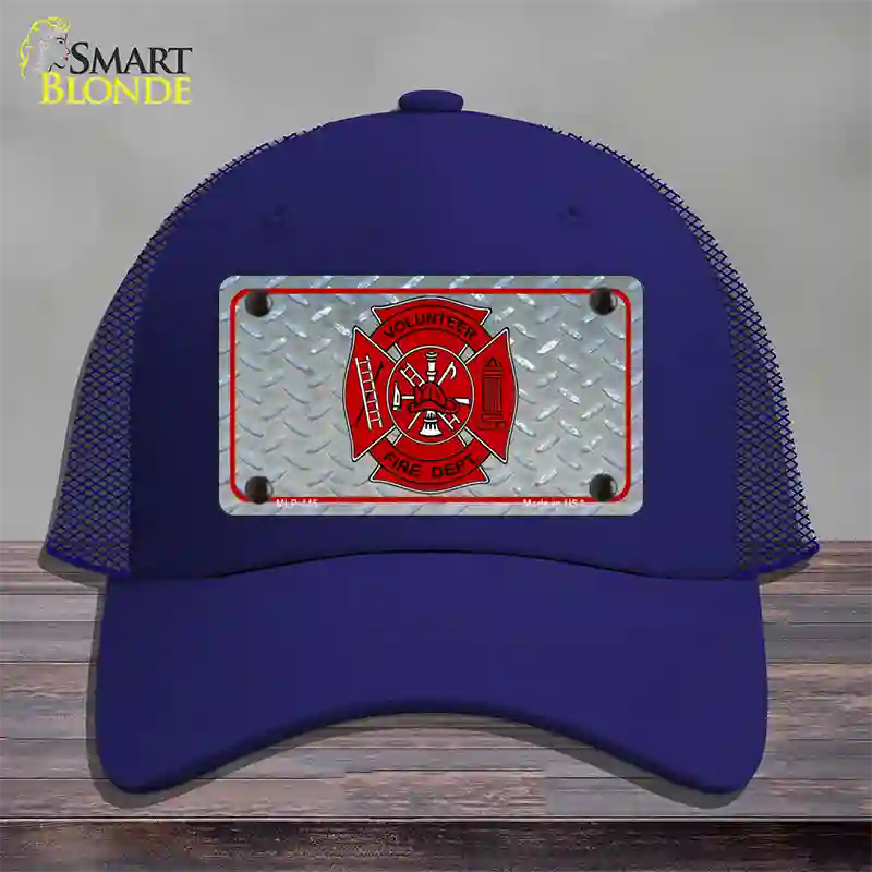 Volunteer Fire Dept Novelty License Plate Hat Mesh / Royal Blue