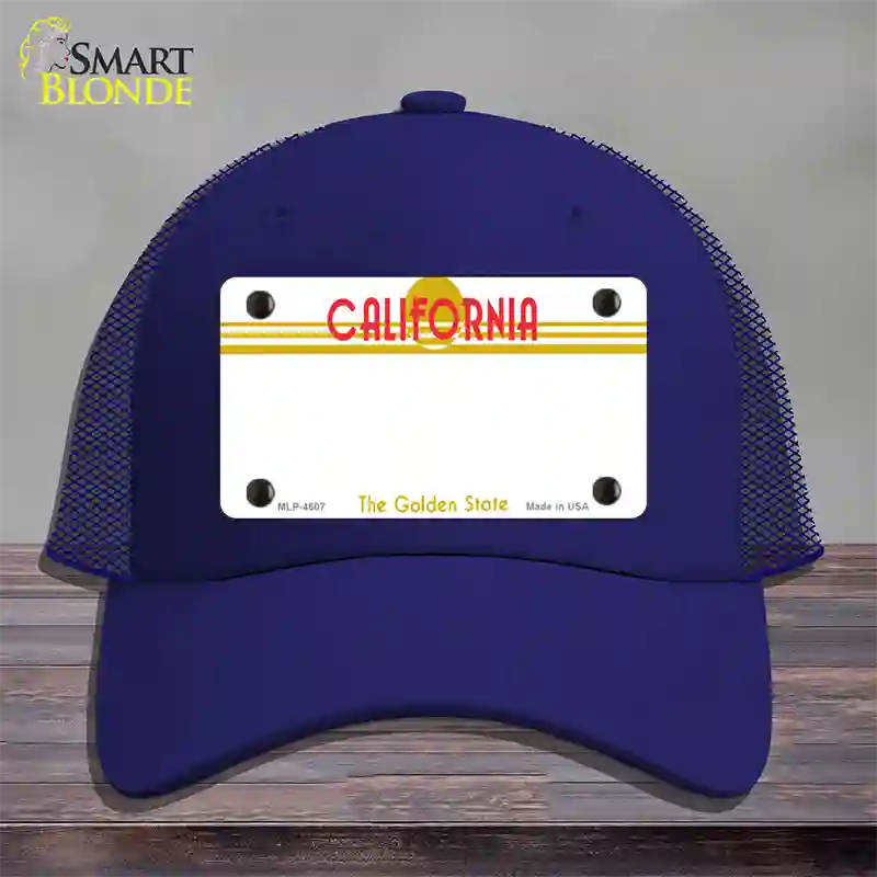 California Golden State Plate State Blank Novelty License Plate Hat Mesh / Royal Blue