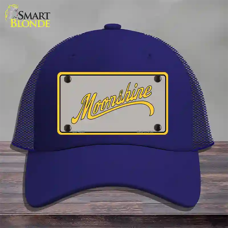 Moonshine Novelty License Plate Hat Mesh / Royal Blue