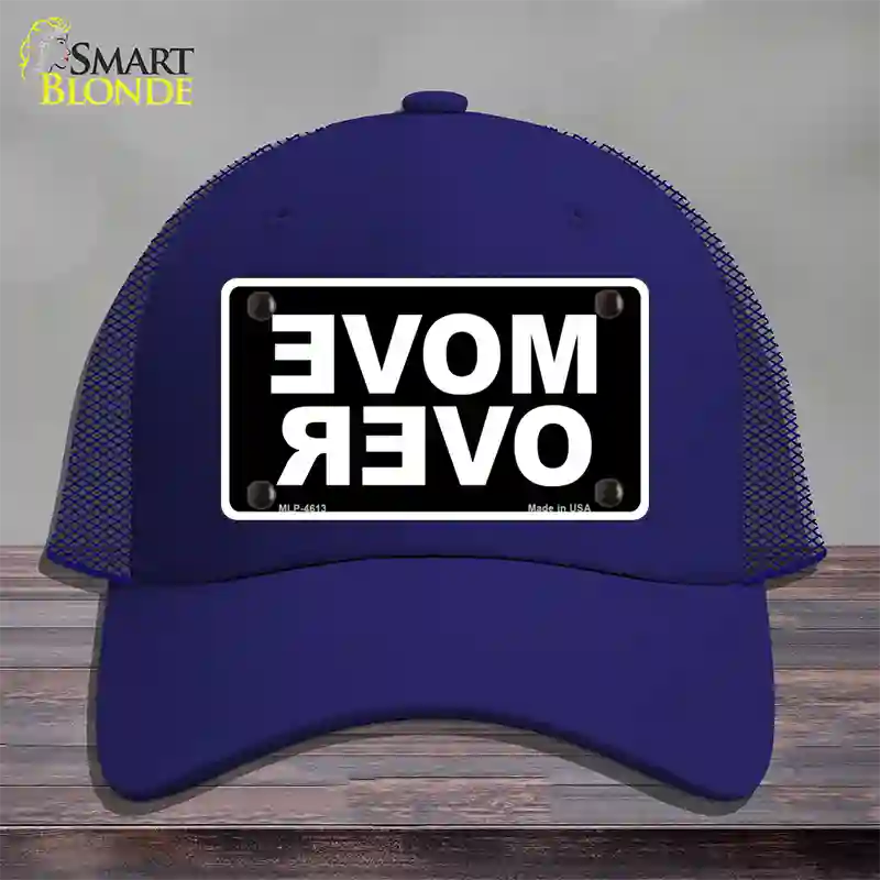 Move Over Black Novelty License Plate Hat Mesh / Royal Blue