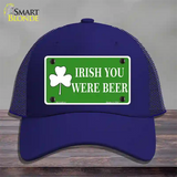 Irish You Were Beer Novelty License Plate Hat Mesh / Royal Blue