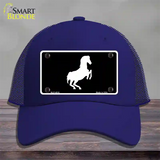 Horse Novelty License Plate Hat Mesh / Royal Blue