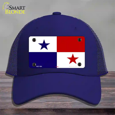 Panama Flag Novelty License Plate Hat Mesh / Royal Blue