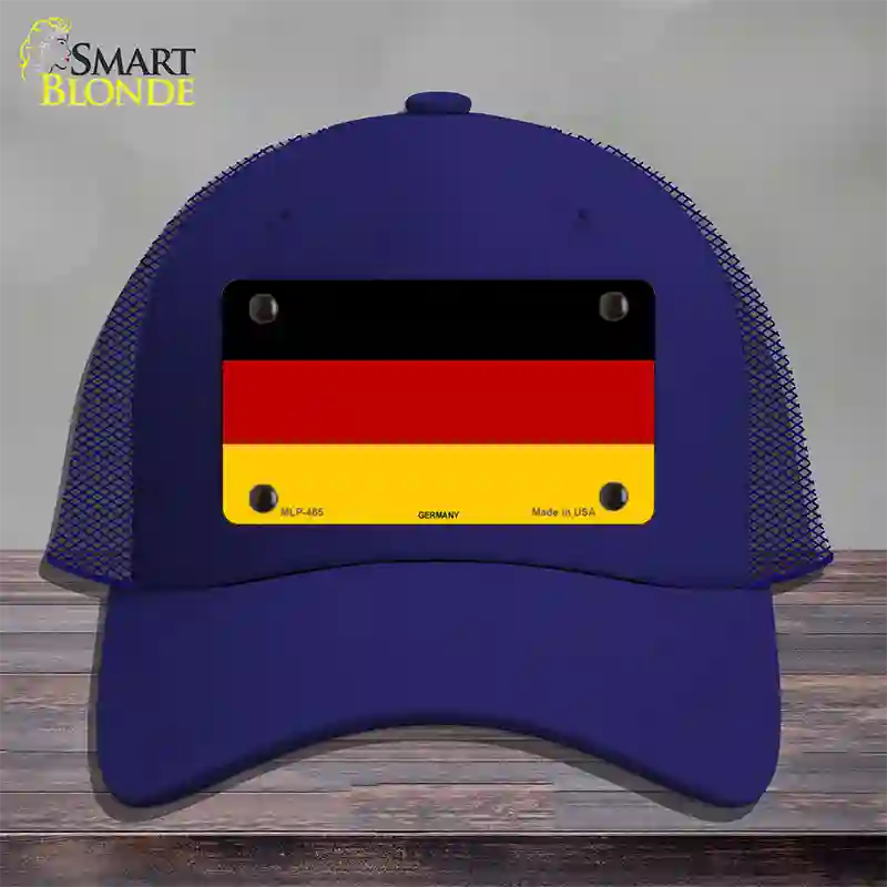 Germany Flag Novelty License Plate Hat Mesh / Royal Blue