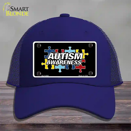 Autism Awareness Novelty License Plate Hat Sign Mesh / Royal Blue