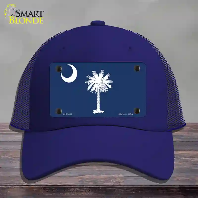 South Carolina State Flag Novelty License Plate Hat Mesh / Royal Blue