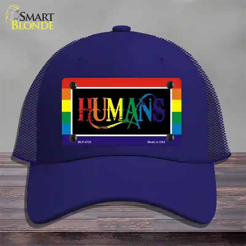 Humans Novelty License Plate Hat Mesh / Royal Blue