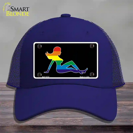 Mud Flap Girl Novelty License Plate Hat Mesh / Royal Blue