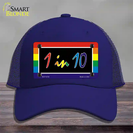 1 In 10 Novelty License Plate Hat Mesh / Royal Blue