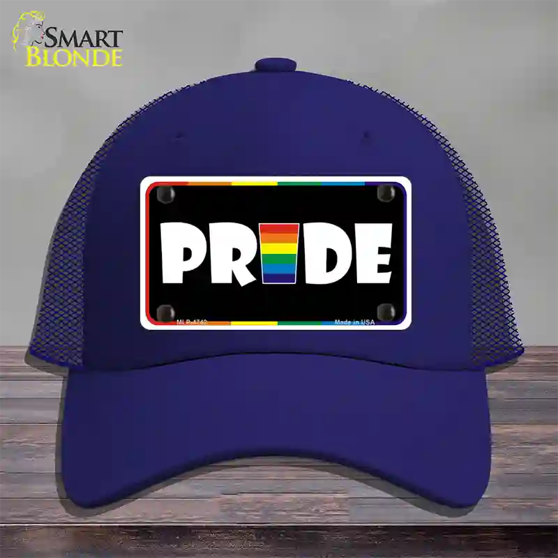 Pride Novelty License Plate Hat Mesh / Royal Blue