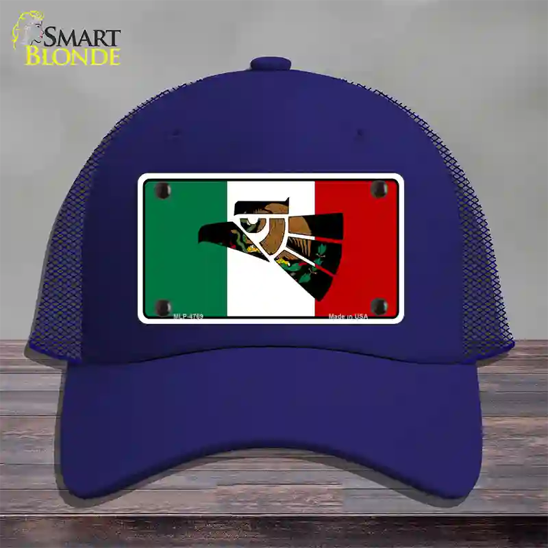 Made In Mexico Flag Novelty License Plate Hat Mesh / Royal Blue