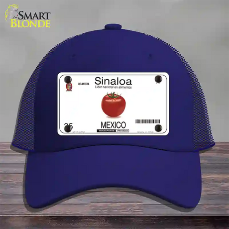 Sinaloa Mexico Novelty License Plate Hat Mesh / Royal Blue