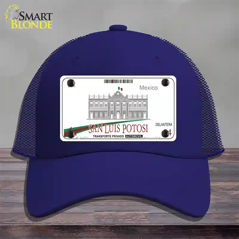 San Luis Potosi Mexico Novelty License Plate Hat Mesh / Royal Blue