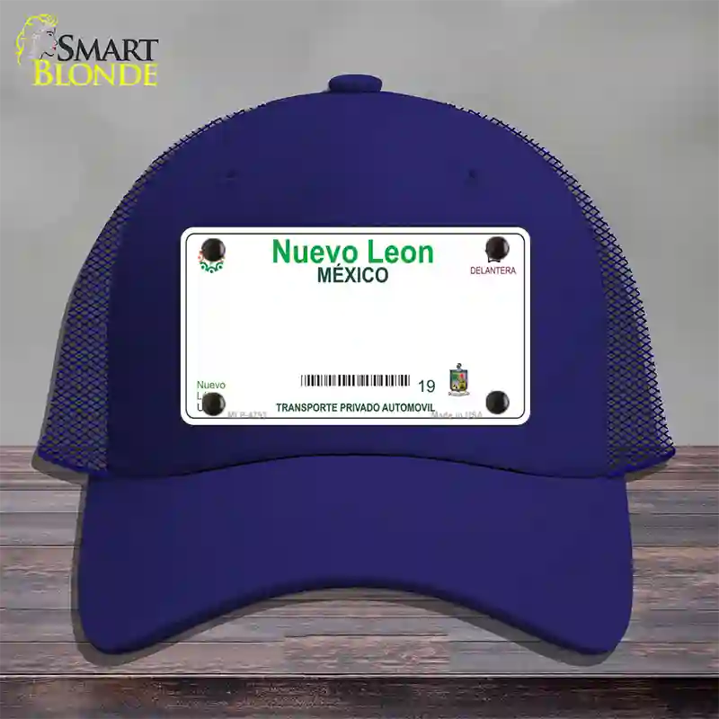 Nuevo Leon Mexico Blank Novelty License Plate Hat Mesh / Royal Blue