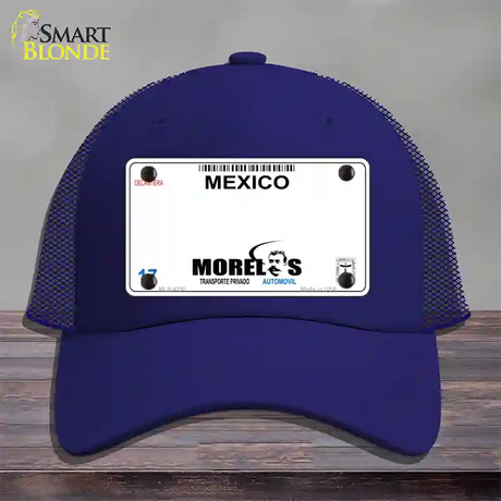 Morelos Mexico Novelty License Plate Hat Mesh / Royal Blue