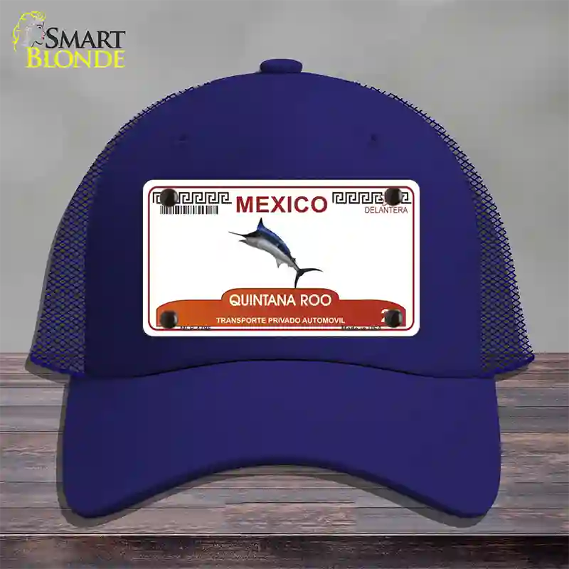 Quintana Roo Mexico Novelty License Plate Hat Mesh / Royal Blue