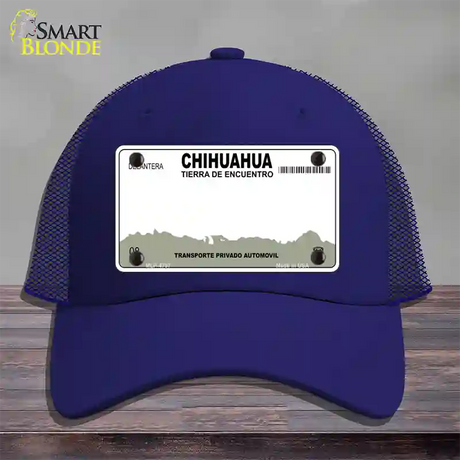 Chihuahua Mexico Novelty License Plate Hat Mesh / Royal Blue