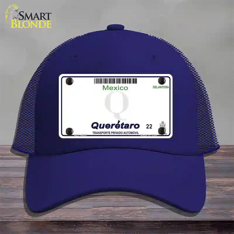 Queretaro Mexico Blank Novelty License Plate Hat Mesh / Royal Blue