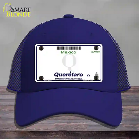 Queretaro Mexico Blank Novelty License Plate Hat Mesh / Royal Blue