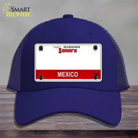 Sonora Mexico Novelty License Plate Hat Mesh / Royal Blue