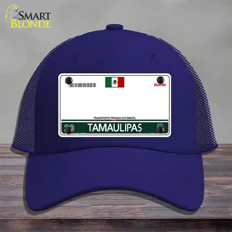 Tamaulipas Mexico Blank Novelty License Plate Hat Mesh / Royal Blue