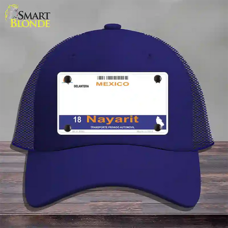 Nayarit Mexico Novelty License Plate Hat Mesh / Royal Blue