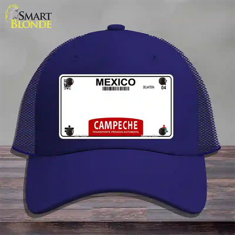 Campeche Mexico Blank Novelty License Plate Hat Mesh / Royal Blue