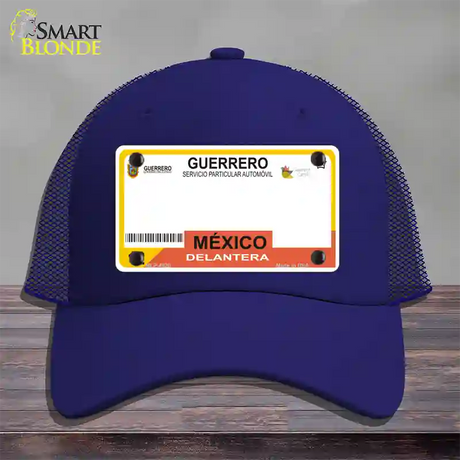 Guerrero Mexico Blank Novelty License Plate Hat Mesh / Royal Blue