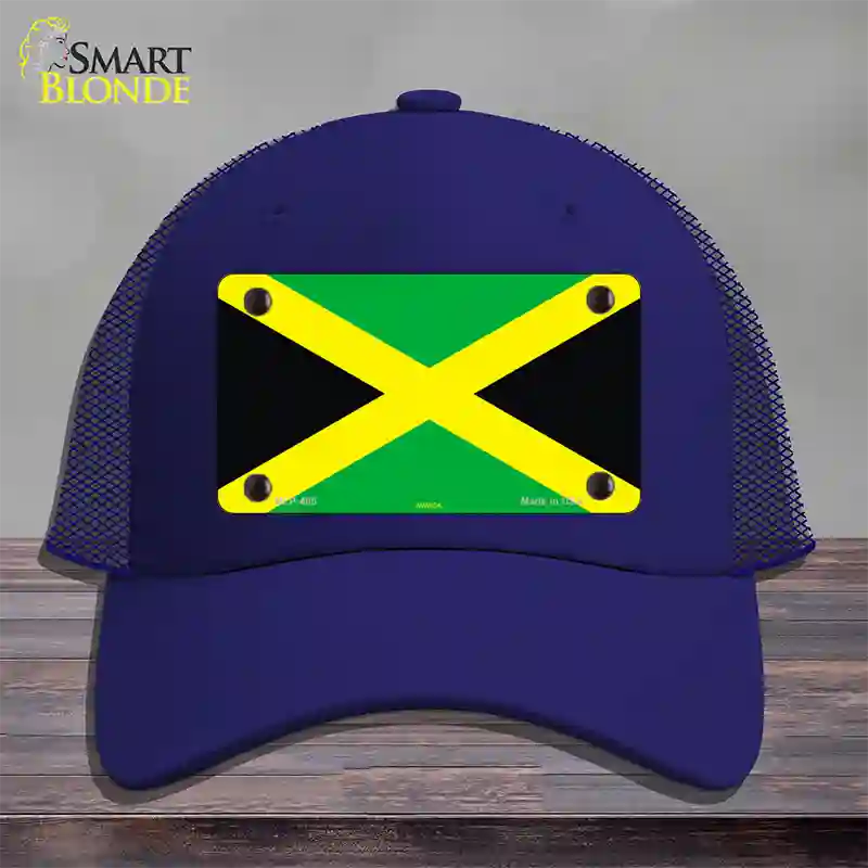 Jamaica Flag Novelty License Plate Hat Mesh / Royal Blue