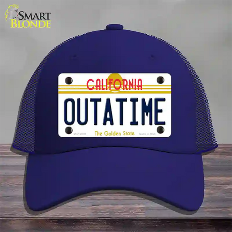 California Outtatime Novelty License Plate Hat Mesh / Royal Blue