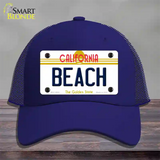 Beach California Novelty License Plate Hat Mesh / Royal Blue