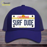 Surf Dude California Novelty License Plate Hat Mesh / Royal Blue