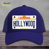 Hollywood California Novelty License Plate Hat Mesh / Royal Blue