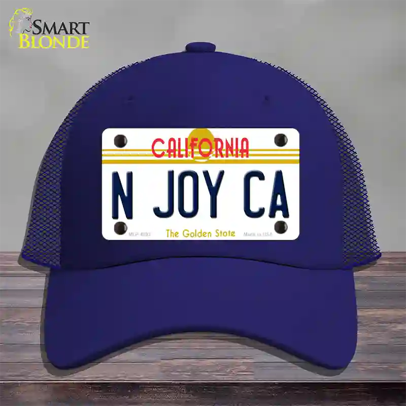 N Joy Ca California Novelty License Plate Hat Mesh / Royal Blue