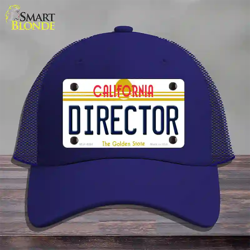 Director California Novelty License Plate Hat Mesh / Royal Blue