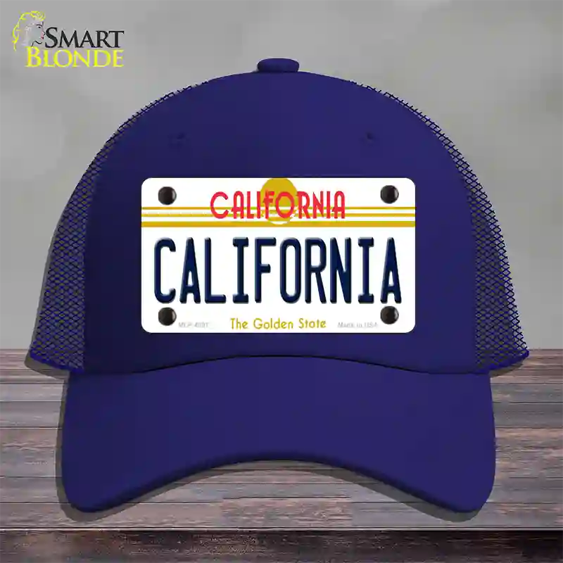 California Novelty License Plate Hat Mesh / Royal Blue