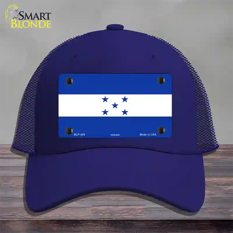 Honduras Flag Novelty License Plate Hat Mesh / Royal Blue