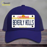 Beverly Hills California Novelty License Plate Hat Mesh / Royal Blue