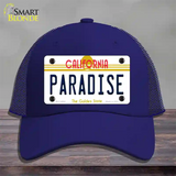 Paradise California Novelty License Plate Hat Mesh / Royal Blue