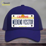 Weekend Vistor California Novelty License Plate Hat Mesh / Royal Blue