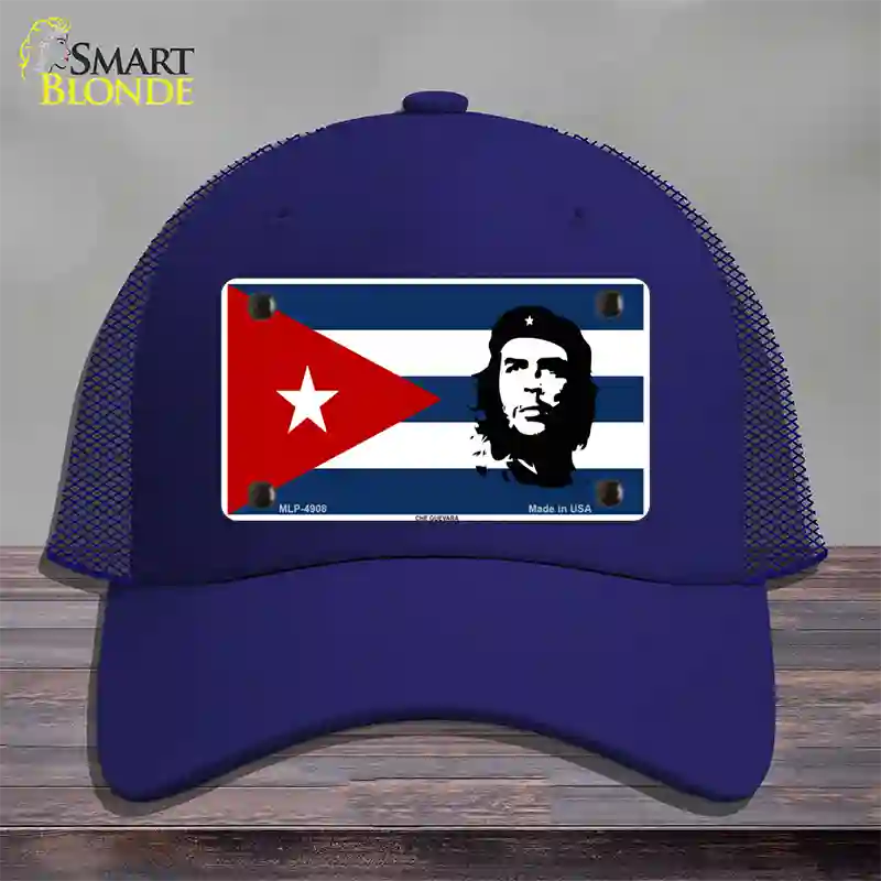 Che Guevara Flag Novelty License Plate Hat Mesh / Royal Blue