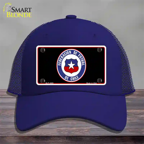 Federacion De Futbol De Chili Flag Novelty License Plate Hat Mesh / Royal Blue