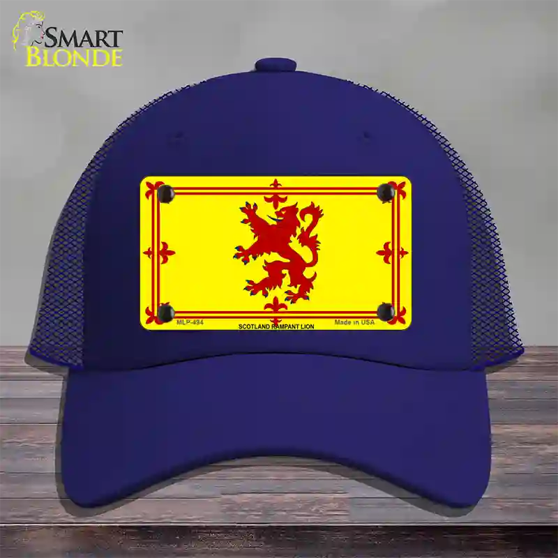 Scotland Lion Flag Novelty License Plate Hat Mesh / Royal Blue